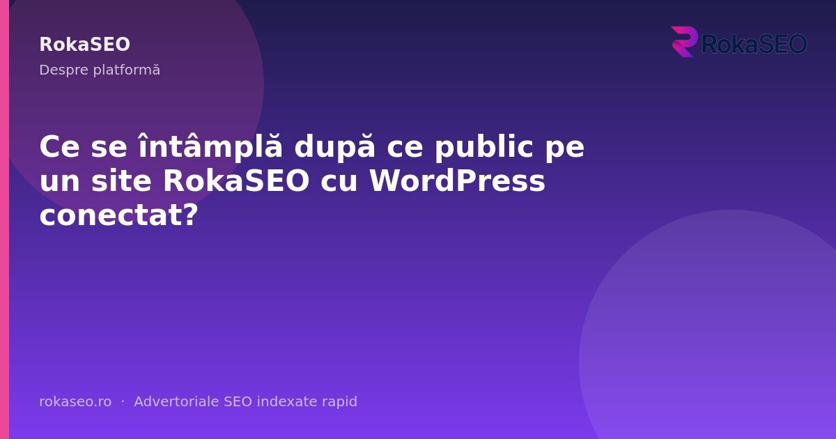 Ce se întâmplă după ce public pe un site RokaSEO cu WordPress conectat? | RokaSEO